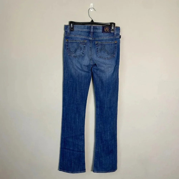 Rock & Republic Kasandra Studded Bootcut Denim Blue Jeans Womens Size 4 Low Rise - Picture 3 of 15